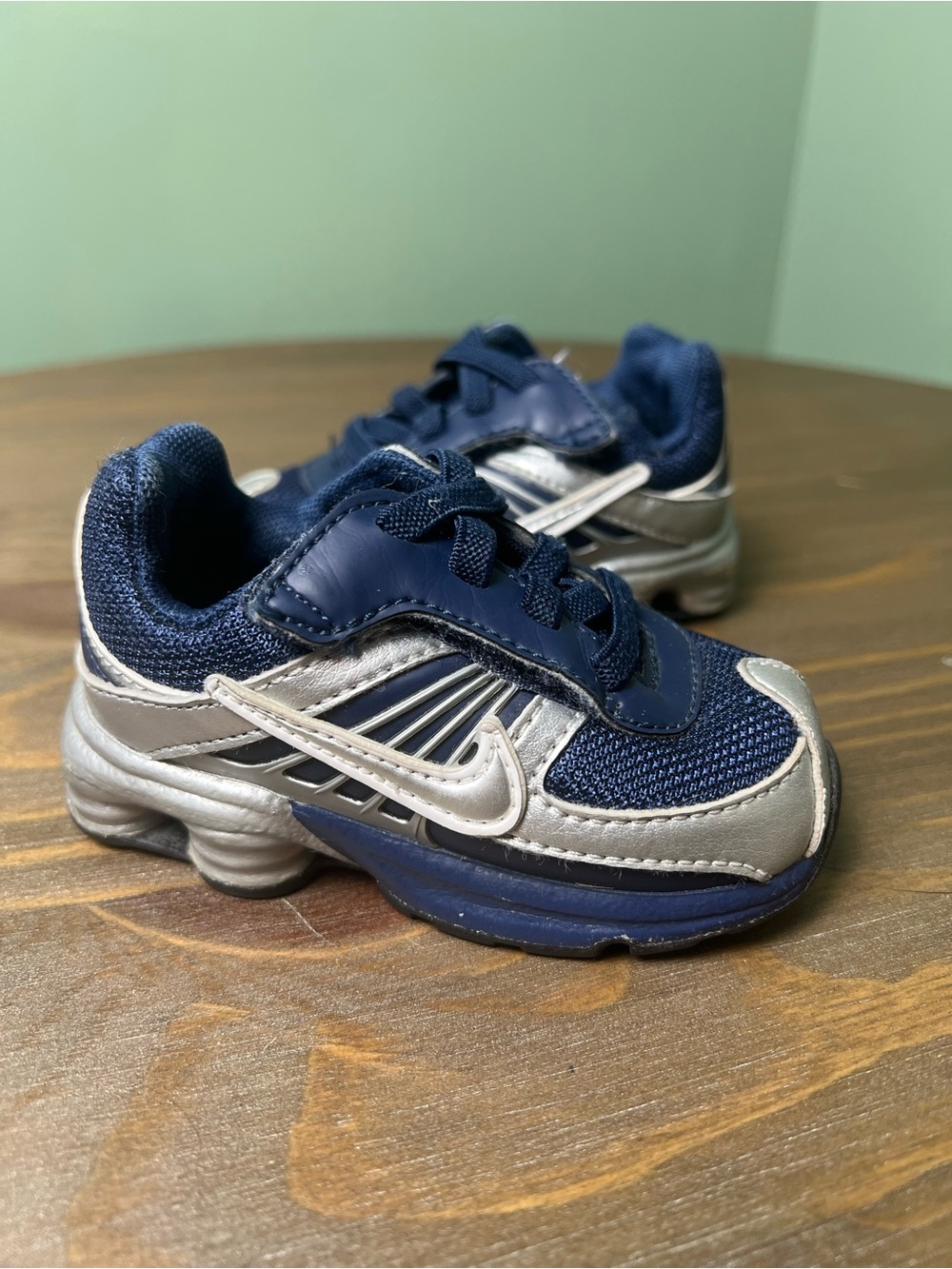 Nike Shox Turbo Toddler Size 4C Gray Navy Blue Sneakers Toddler 2008